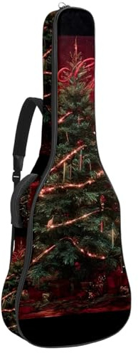 KengjuTesu 109,9 cm (43 Zoll) Akustikgitarre weicher Koffer mit Rucksackgurt und 2 Taschen, keine Polsterung, Rucksack, wasserdicht, Oxford-Stoff, Bassgitarre, Gigbag für Konzertgitarre