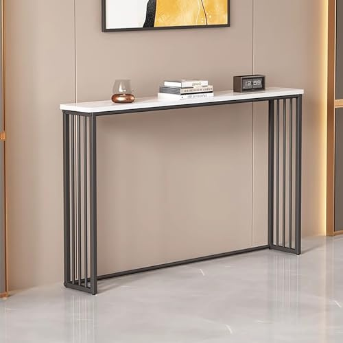 JCSRYD Heizkörperverkleidung, Konsolentisch für Flur und Eingangsbereich, 75 cm Hoch, Weiß mit Goldenem Gestell, Schmaler Beistelltisch Hinter Dem Sofa(Black,100 * 20cm/39 * 8in)