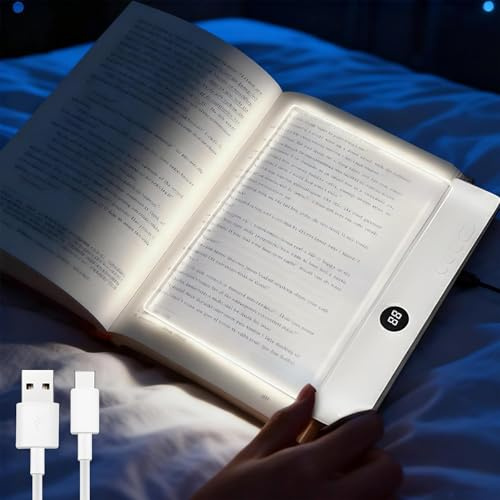 Smart LED Book Light,Leselampe Buch mit 3 Farben und Timer,Tragbare Flaches Buchlicht,Multifunktionale Buchlampe,Augenschutz Leselicht Buch Buchseite Licht,Zum Lesen Im Bett Bei Nacht