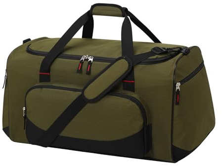 LONALIA Reisetasche 55L, Sporttasche Herren Groß, Olivgrün | Weekender mit Verstellbarem Schultergurt, Wasserabweisend Gym Tasche für Sport Training Urlaub Fußball