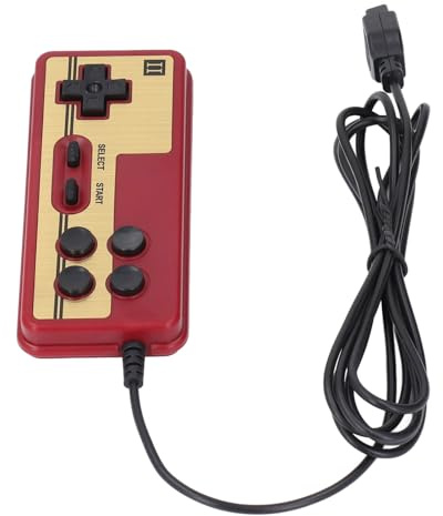 Naroote Kabelgebundener 8-Bit-Game-Spieler-Griff, Vintage-Rot-Weiß-Konsolen-Joystick-Controller für Nostalgische Gamer, ABS-Material