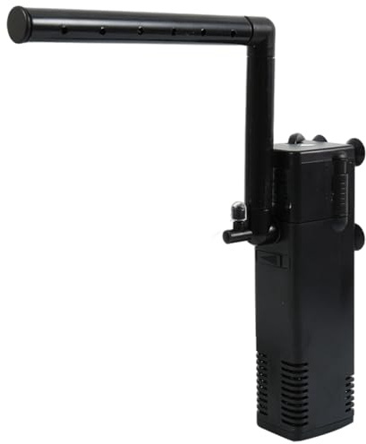 BOSREROY AP-1000L Filtro interno per acquario, filtro di alimentazione sommergibile 3 in 1 con carbone attivo, flusso regolabile, design a basso livello dell'acqua per acquari e tartarughe, 17 x 4,8 x