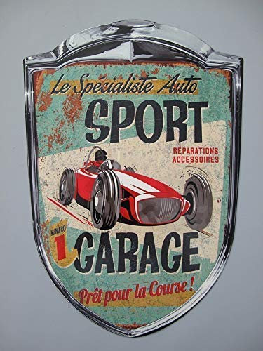 G3871: Nostalgie Wandschild Auto Sport Garage Oldtimer Schild 35x25