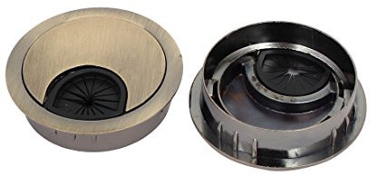 Aexit 50mm Zinc Alliage Câble Filaire Couvre-trou Ton Laiton 2pcs pour Ordinateur Bureau Table 132O954