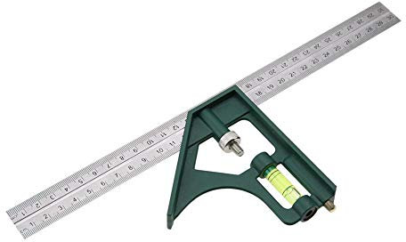 Combination Angle Adjustable Square Angle Stainless Steel 45/90 Degree 300mm Ruler Combination Square Set with Spirit Level for Engineer Craftsman Carpenter Puts