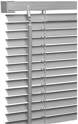 New PVC Wood Effect Venetian Blinds,Easy Fit Window Blind White 45cm to 180cm Home Office (75cm(Height) - 150cm(Drop), Grey-PVC)