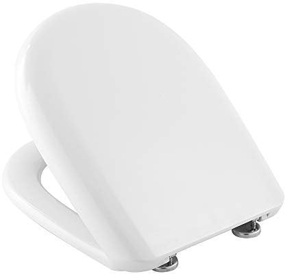 Inbagno Copriwater Dedicato CESAME Serie ARETUSINA - SINTESI - System in Termoindurente Bianco Cerniere Acciaio Cromo (Termoindurente)