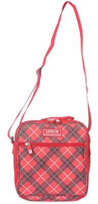 KASANOVA Borsa lunch box tartan con tracolla, da 5 litri rosso