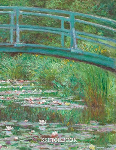 The Japanese Footbridge 1899 Claude Monnet Sketchbook: Premium Cover Notebook, Diary, for Doodling, Sketching, Typography, Calligraphy, Crocheting ... Large 8.5 x 11 (Famous Masterpieces, Band 1)