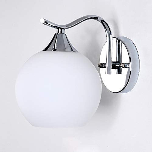 Moderne Wandleuchte Mattes Glas Chrom E27 Fassung 220-240V Innen Wandlampe