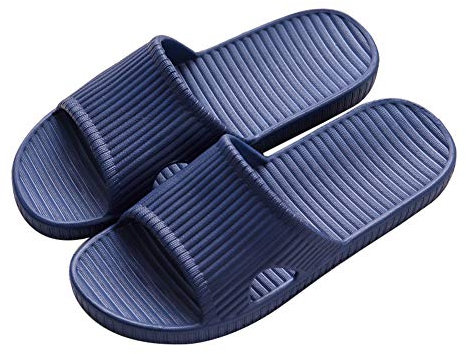 Rojeam Bathroom Slippers Men Women House Shoes Indoor Outdoor Shower Slides Navy Blue 7.5/8 UK
