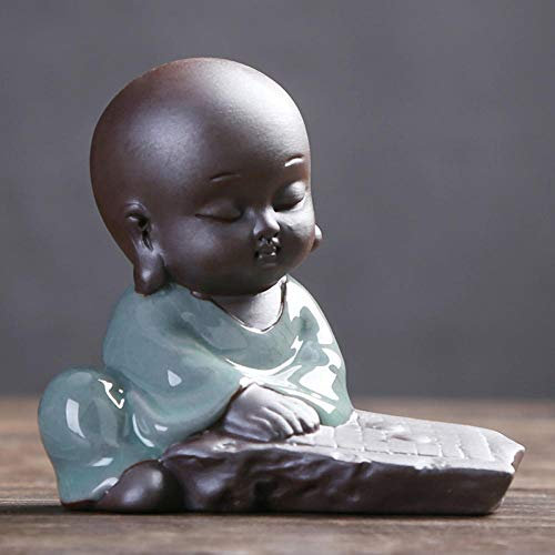 Tea Set Accessories Tea pet Tea Set Ornaments Tea Accessories Ceramic Piano Chess Calligraphy and Painting Film Geyao Tea Ceremony Tea Art-Chess-Little Monk Tea Accessories