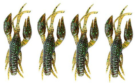 Krebs Gummiköder,8 Stück Soft Crawfish Köder Silikon Soft Fishing Crawfish Kunstköder Köder Für Karpfen Bass Angeln 6 Farben Optional(1# Dunkelgrün)
