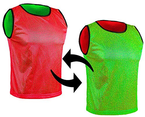 SPORTSBIBS Fußball Leibchen für Kinder und Erwachsene, Wendeleibchen 2-Farbig, Trainingsleibchen, Markierungshemd Doppelseitig für Team-Spiel, Damen Herren Junioren Senioren, viele Farben und Größen