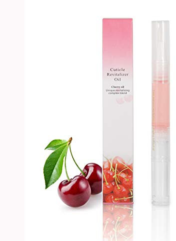 BNG Nail & Cuticle Oil Pen for Nails Care Growth Treatment, 3ml Nail Oil Pen Cuticle Natural Revitalizer with Soft Brush for Moisturize Dry Nails & Cuticles Care, Repairing Cracked, Cherry