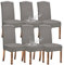 KELUINA Stretch wasserdichte Jacquard mit langem Gitter Esszimmer Stuhlhussen Home Decor, Stuhlhussen für Esszimmerstühle(Hellgrau,6 Stück)
