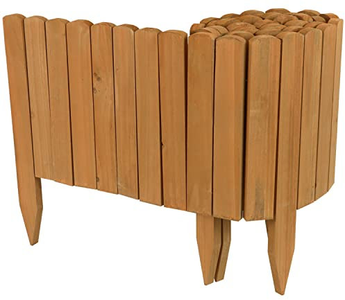 Woodside Log Roll Wooden Border Fence - 203cm x 30cm