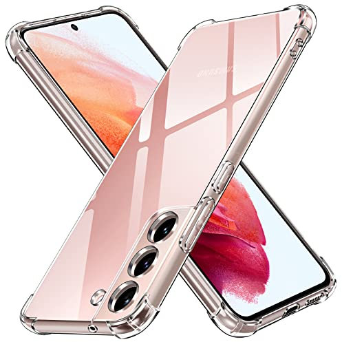 ivoler Coque pour Samsung Galaxy S22 5G, Ultra Transparent Étui de Protection en Silicone Antichoc avec Coins Renforcés, Clair Mince Souple TPU Bumper Housse