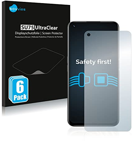 savvies Protector Pantalla para realme 8i (6 Unidades) Película Ultra Transparente