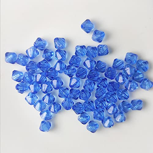 Doppelkegel/Bicone 8 mm 80 Stück - Perlen Kristall Lose Perlen mit Loch 100er Set DIY Basteln mit Loch tschechische Facettiert Beads Schmuck Acryl auffädeln Nieten Steine - Blau, Dunkelblau 2