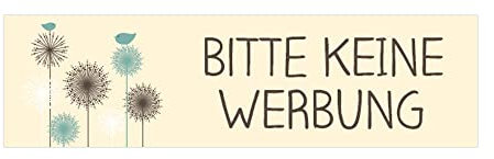 banjado® Keine Werbung Aufkleber Briefkasten/Aufkleber Keine Werbung wetterfest & UV-beständig/Sticker keine Werbung mit Motiv/Keine Werbung Aufkleber lustig