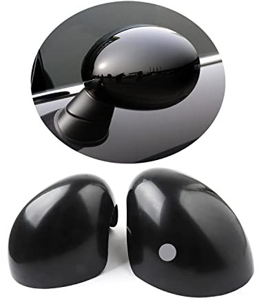 MINI F54-F60 Avant juin 2019 coques de rétroviseurs latéraux, Extérieur Miroir Décor pour Mini Cooper One/S/JCW série F F54 F55 F56 F57 F60(Noir brillant, Avec trou de lumière)