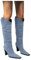 Stivali Alti Donna Morbidi con Tacco Vintage Stivaletti Invernali Pelle Sopra il Ginocchio Curvy Stivali Cowboy Sexy Caldo Camoscio Anfibi Western Boots Elasticizzati Larghi