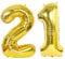 D2D | Party Balloon Zahl 21 XXL in Gold - Größe: 100 cm - Folienballons - Zahlenballons - Geburtstagdeko - Helium Ballons