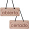 Smile BB- Cartel Abierto Cerrado para Tiendas, Negocios, en Madera, Fabricado en España
