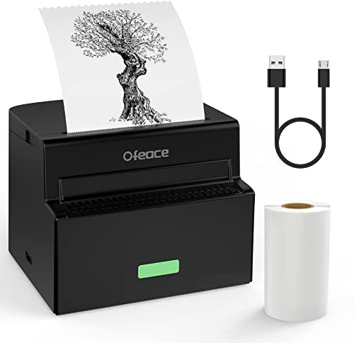 Ofeace Mini Stampante Fotografica, 1200 mAh Mini Stampante Termica Connessione 1S, Stampante Fotografica Istantanea Portatile 200DPI, con IOS e Android, Stampante Fotografica Immagini, Ricevuta, Nota