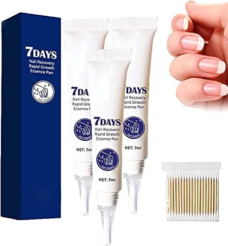 7 Days Nail Recovery Rapid Growth Essence Pen, 7ml Nails Repairing Serum,Nail Vitamins Moisturizing Oil,Nail Care Essence,Nail Strengthener and Nail Nourishes Repair Serum for Damaged Nails (3 Pcs)