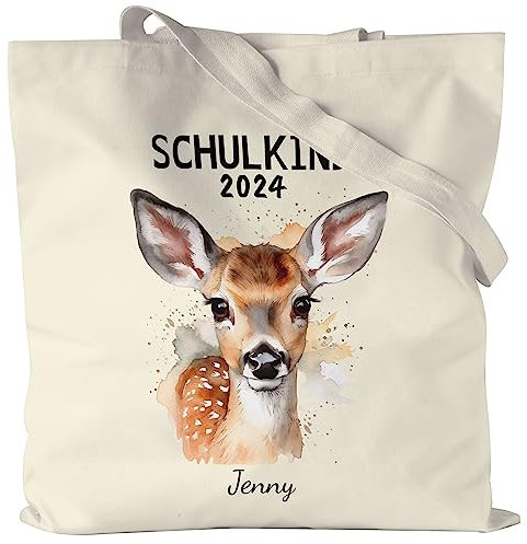 Kiddle-Design Schulkind 2025 Jutebeutel Personalisierte Tasche zum Schulanfang Junge Mädchen Einschulungsgeschenk Erster Schultag REH