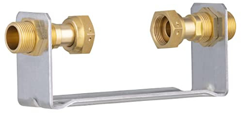 Soporte mural para contador de agua | Conexión macho-hembra tuercas libres 3/4 | Espaciado 100-110mm | Acero resistente | Para contador divisional macho-macho 3/4 | Fácil instalación | QUICK PLOMBERIE
