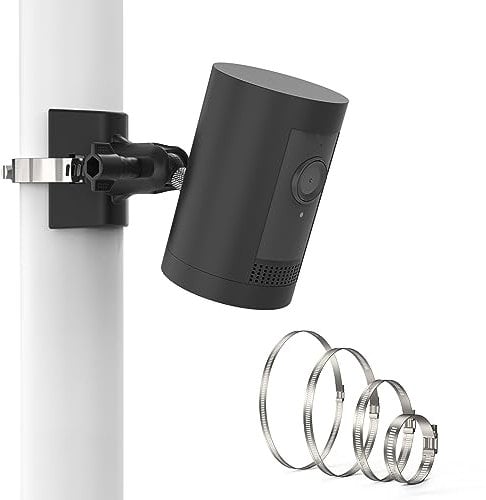 Masthalterung Halterung für Außenkamera Akku (Stick Up Cam/Pro), Innenkamera (Indoor Cam), Spotlight Kamera/Plus/Pro Überwachungskamera & Solarpanel (Schwarz 1Stück)