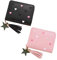 ATBUSS 2pcs Portefeuille Femme avec Breloque Étoile, Portefeuille en Cuir PU avec Fentes pour Cartes Et Compartiments, Portefeuille Motif Coeur Brodé Couleur Unie, Porte-Carte De Crédit pour Femme