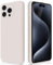 GiiYoon Case Compatible with iPhone 15 Pro, Silky-Soft Touch Full-Body Protective Phone Silicone Case, Shockproof Cover with Microfiber Lining, off white