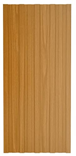 JUNZAI Panneaux de toiture 36 pcs Acier galvanisé Bois Clair 100x45 cm,Tole Ondulée pour Toiture,Plaque PVC,Toiture Abri De Jardin