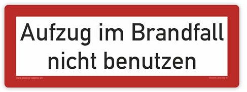 Hinweisschild - Brandschutzeinrichtung - Einsatzhinweise - StVO - DIN 4066 - Für Innen und Aussen - PVC Aufkleber - selbstklebend - 105x297mm (1, Aufzug im Brandfall nicht benutzen)