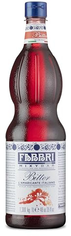 Food-United BITTER-SIRUP 12x1L PET | FABBRI Mixybar | Sciroppo-Amaro | Sirup aus Kräuter-Likör Wurzeln Rinde & Gräsern | fabbri 1905 cocktail bar syrop | für Cocktail-Bar Barista Pub (12)