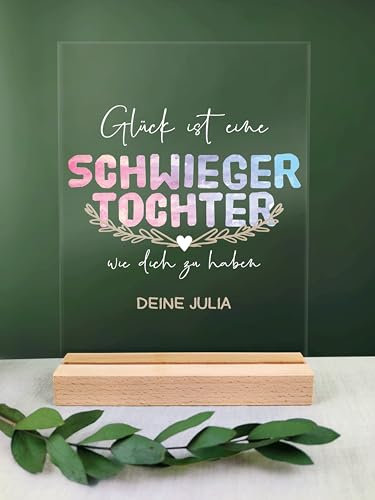 Schwiegertochter Geschenk personalisiert - Acryl Geschenk - Schwiegertochter, Bester Schwiegertochter, Schwiegertochter Geschenk, Schwiegertochte, Geschenke Für Schwiegertochter