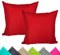 JACK 2er Set Outdoor Kissenhülle Kissenbezug 50x50cm Wasserfest Sitzkissen Lounge Kissen Garten Stuhl Lotus Effekt, Farbe:Rot