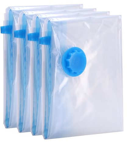DERICOR Vakuumbeutel Vakuum Kleiderbeutel Aufbewahrungsbeutel Wiederverwendbar Vakuumbeutel 4 Stück 60 * 80cm