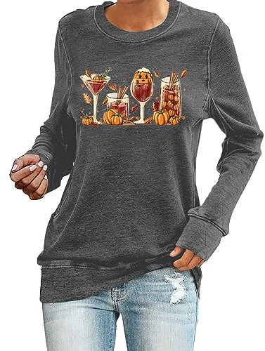 AMDOLE Limited Time Deals Today Haut à col Rond à Manches Longues et imprimé Verre à vin personnalisé pour Femme Fantaisie Grande Taille Strass Shoes for Warehouse Deals Today