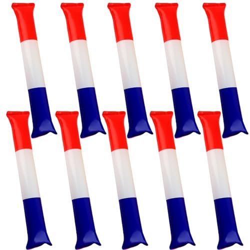 Taozoey Klatschstangen, Aufblasbare Klatschstangen, Krachmacher Fußball Party Set Aufblasbare Knallröhren für Fußball Party, Geburtstagsfeier, Krachmacher Spiel Beifall Luftballons (Frankreich)