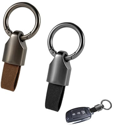 PEUTIER 2st Auto Schlüsselanhänger, Leder Schlüsselanhänger Clip Solide Schlüsselanhänger Halter mit Schlüsselanhängern Schnalle aus Zinklegierung Schlüssel Zubehör für Männer und Frauen