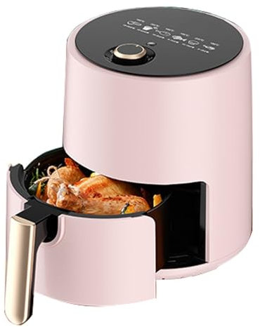 YUNHEST Air fryer, 4.5L, Pink, Oil-free, 1200W, Touch & Knob Control, 3D Heat Cycle