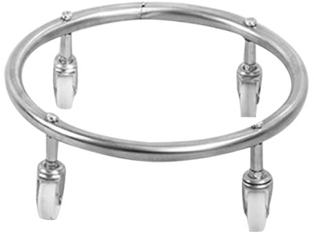 NIYANGLE Stainless Steel Gas Cylinder Dolly with Wheels Movable Tank Holder with Brake 30kg Capacity 4.5cm Height Lift for Home Use