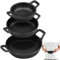 Ziliny 3 Size Mini Cast Iron Skillets with Handle Small Cast Iron Skillet Pan Set, 4, 5, 6.3, Black Iron Pans for Cooking, Frying, Saute, Pizza, for Oven, Stove, Grill Use