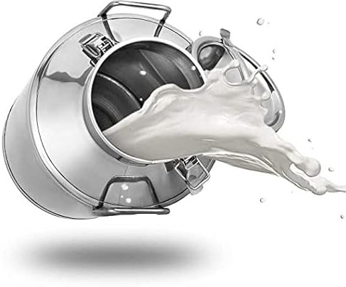 Large Capacity Stainless Steel Milk Can with Sea Lid Portable Milk Bucket for Milk Churn Silver Canister 9L