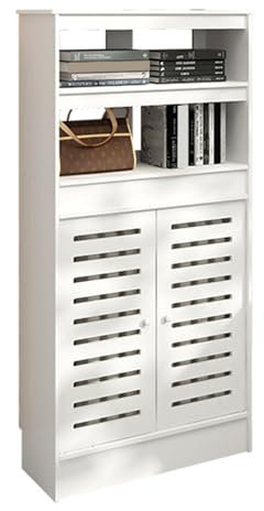 FREUPGU Heizkörperverkleidung, Heizungsverkleidung, Heizkörperabdeckung, Modernes Lamellen-Design,Mit Dekorations- und Präsentationsfunktion, Schön und Atmungsaktiv(80x120x20cm/31.5x47.2x7.9in)